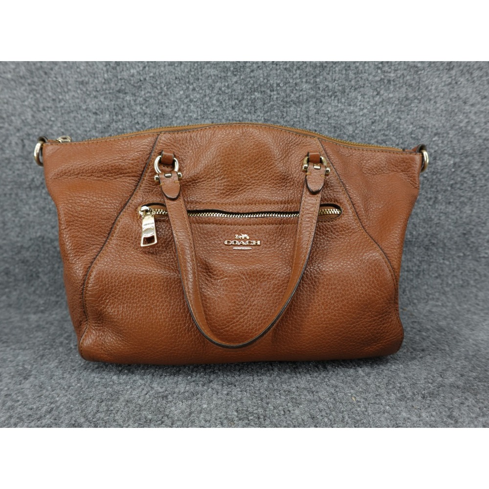 Coach Prairie Satchel Womens Medium Brown Good Pebbled Leather Handbag‎ 79997